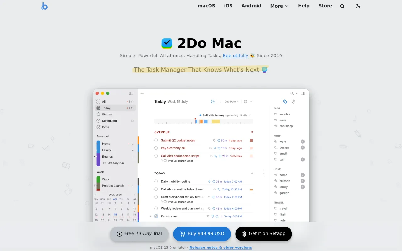The 2Do page at 2doapp.com