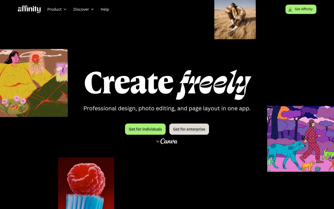 The Affinity page at affinity.studio