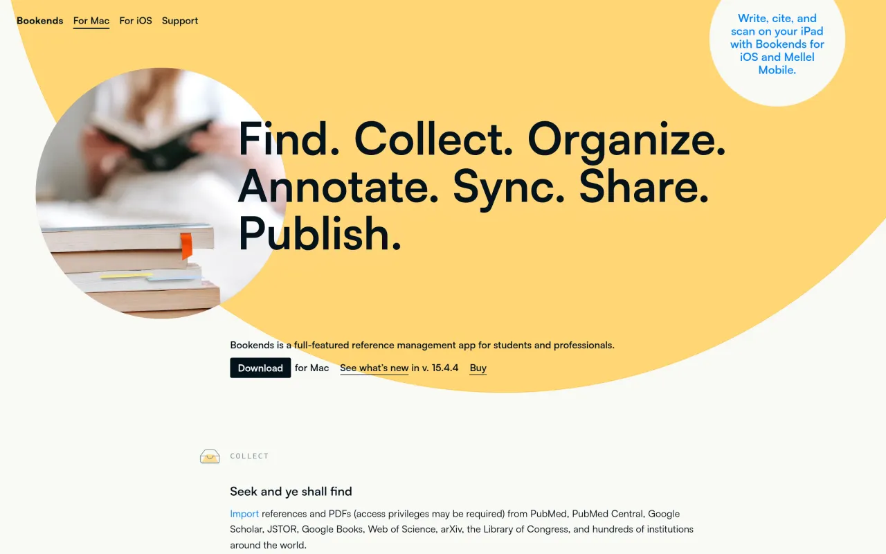 The Bookends page at sonnysoftware.com