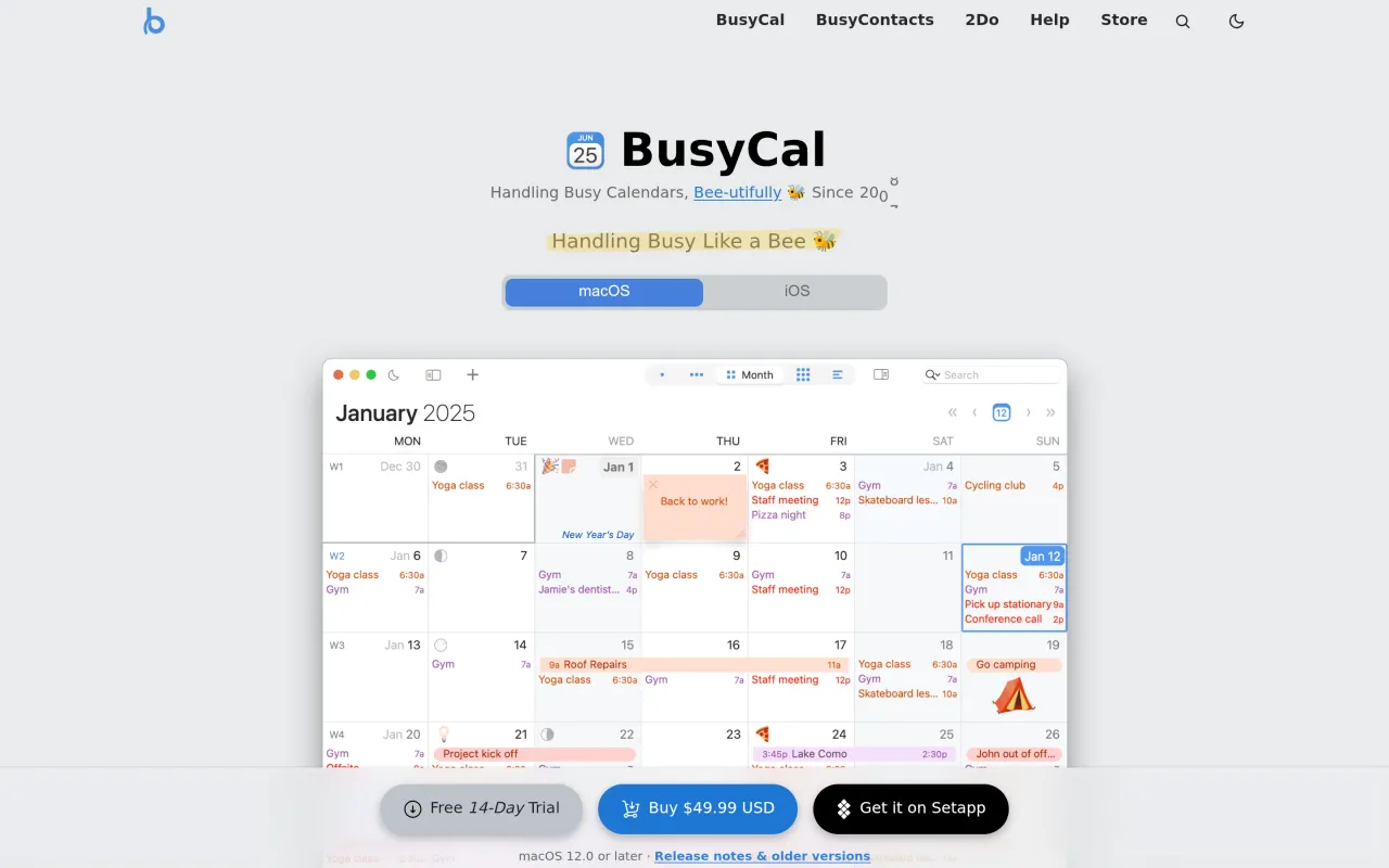 The BusyCal page at busymac.com