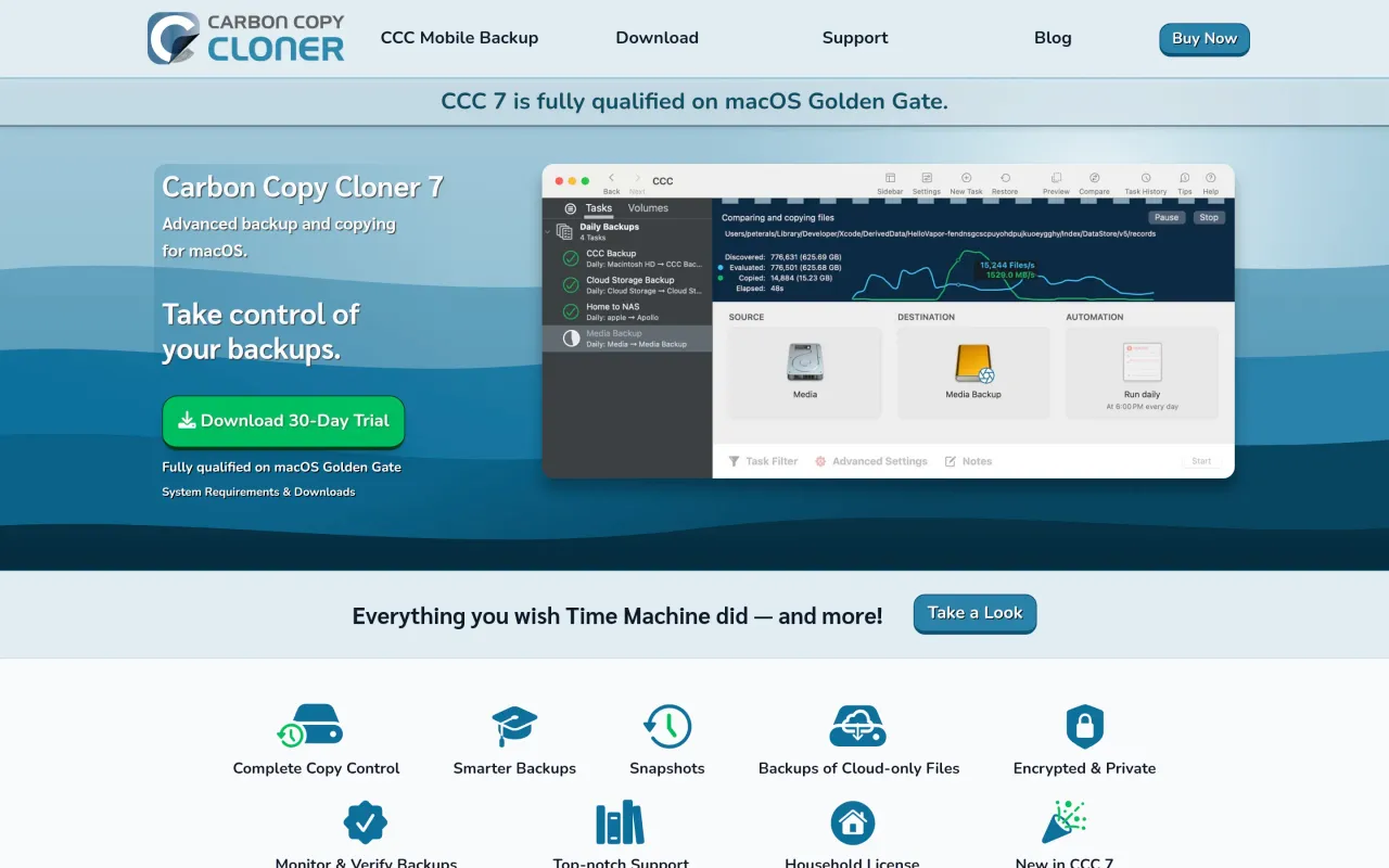 The Carbon Copy Cloner page at bombich.com