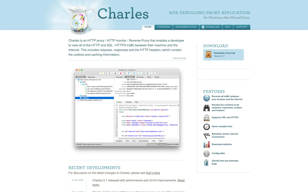 The Charles page at charlesproxy.com