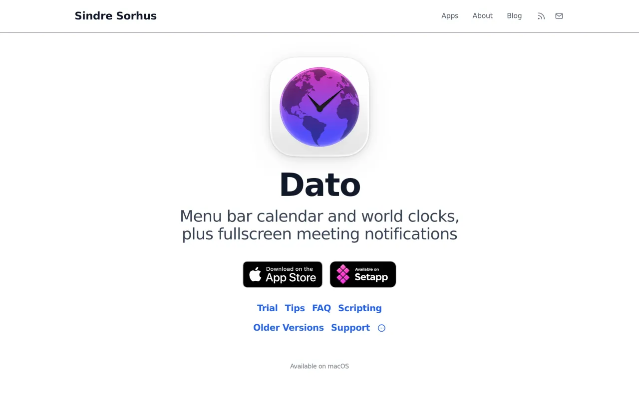 The Dato page at sindresorhus.com
