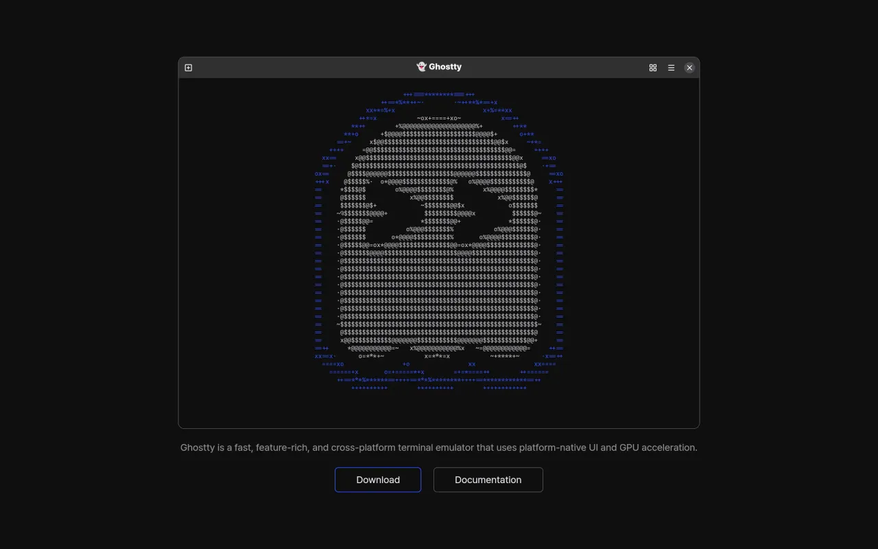 The Ghostty page at ghostty.org