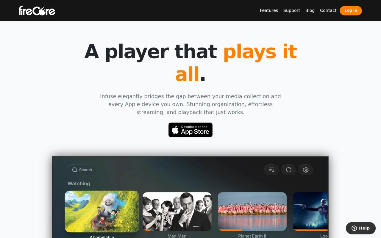 The Infuse page at firecore.com