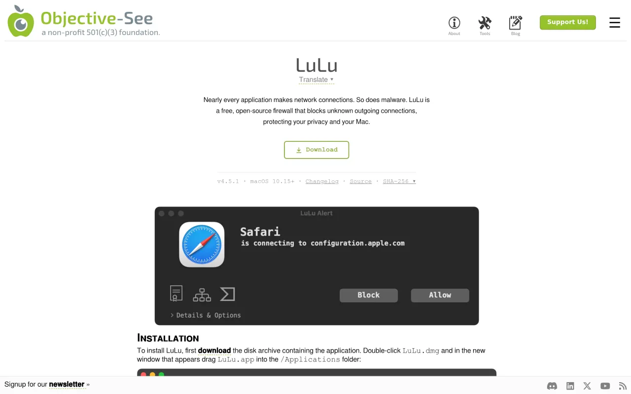 The LuLu page at objective-see.org