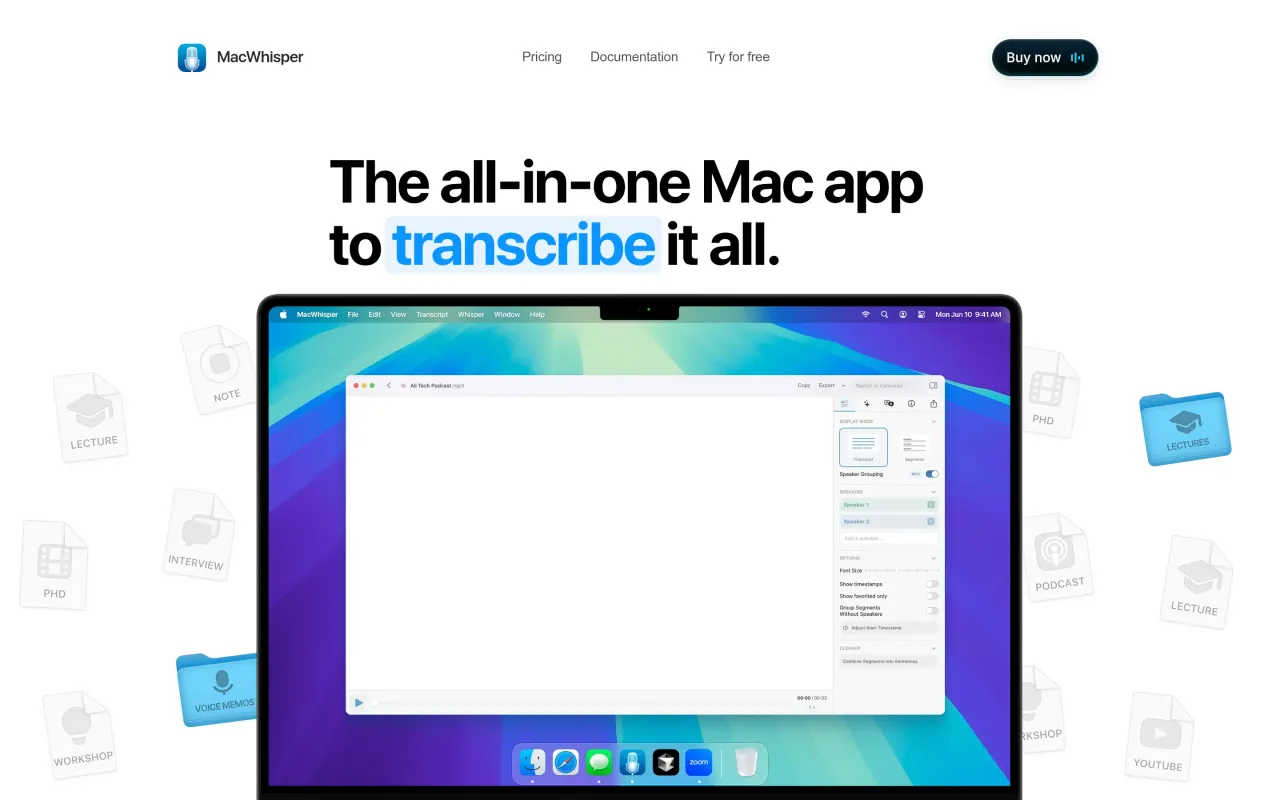The MacWhisper page at macwhisper.com