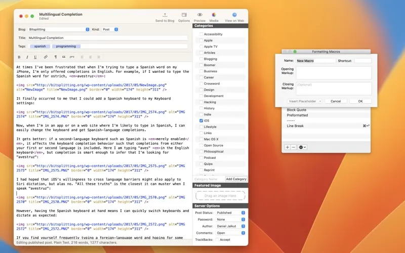 MarsEdit 5 screenshot 2 of 3
