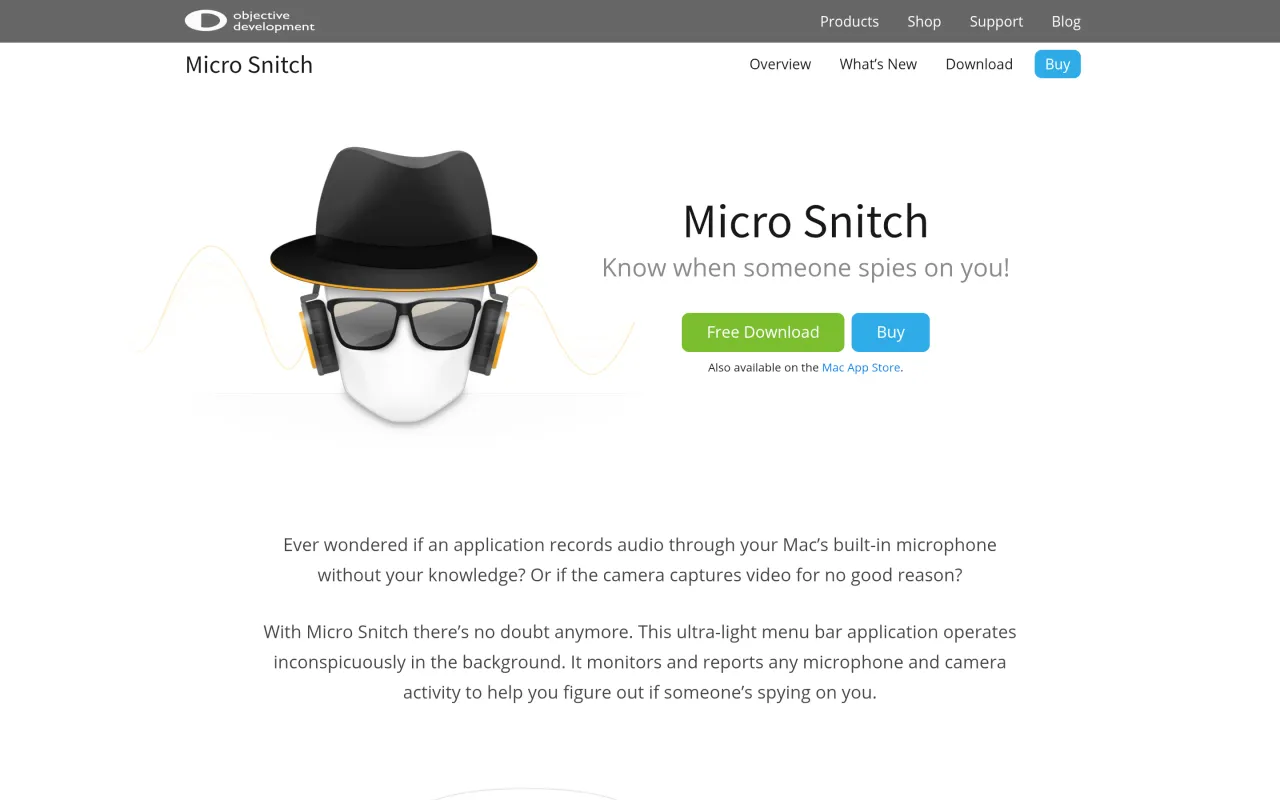 The Micro Snitch page at obdev.at