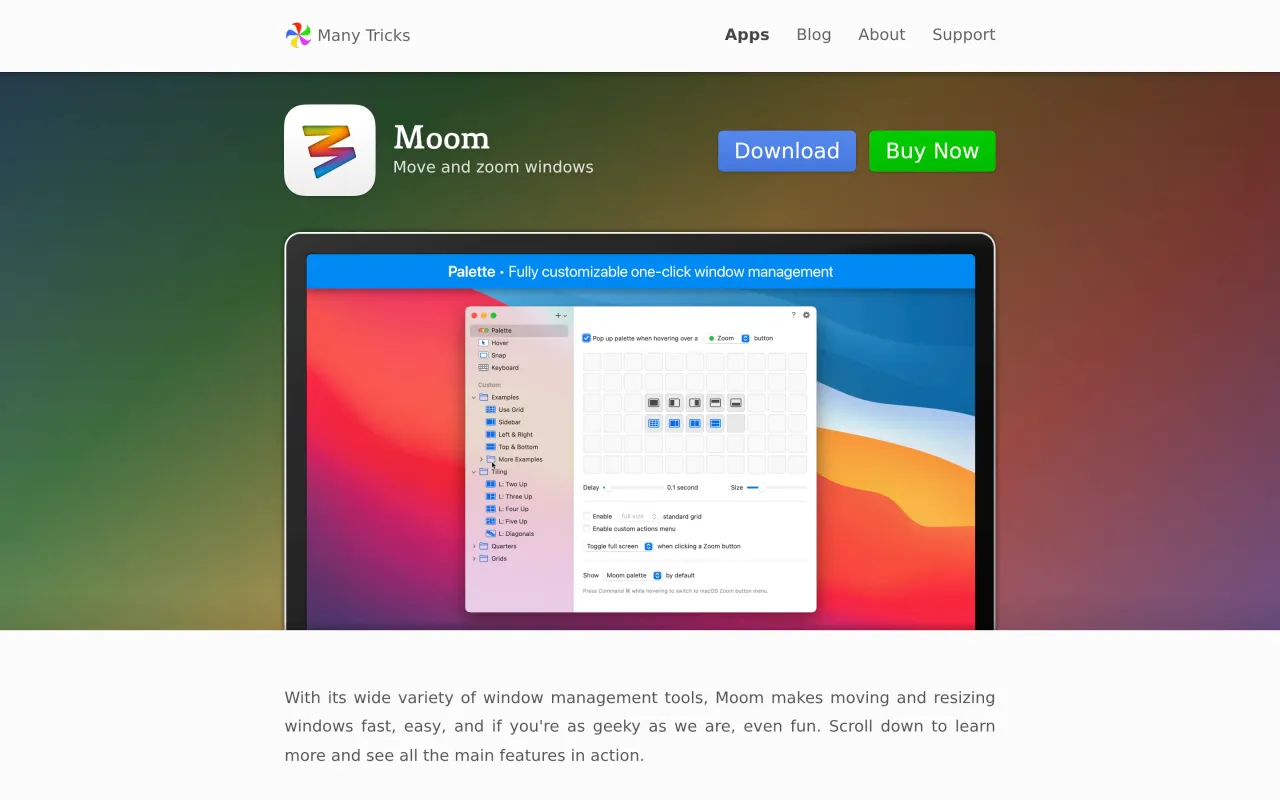The Moom page at manytricks.com