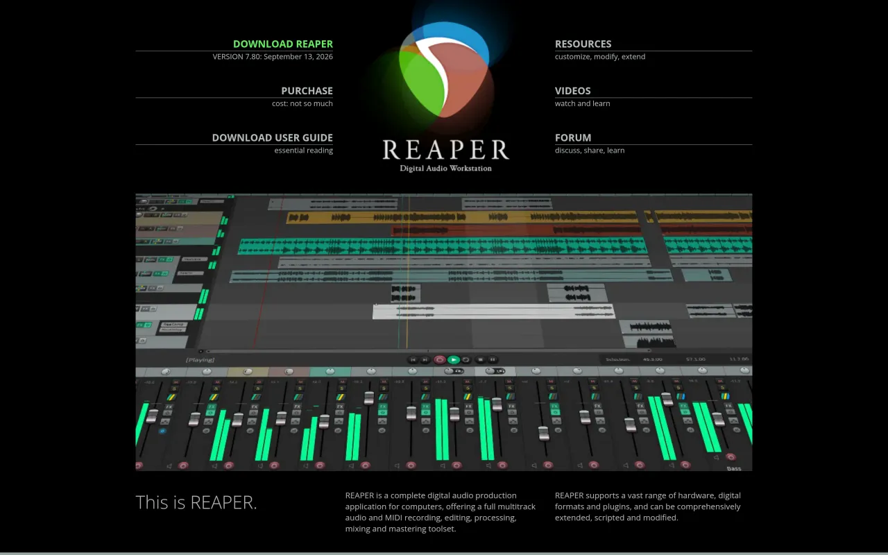 The REAPER page at reaper.fm