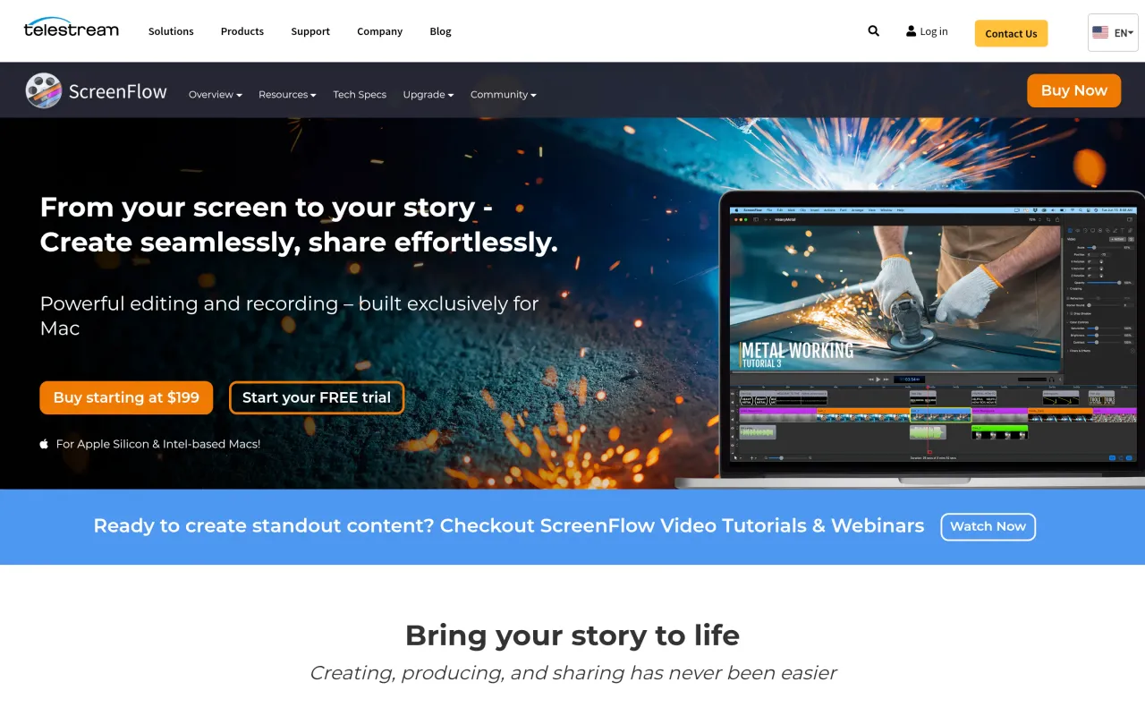 The ScreenFlow page at telestream.net