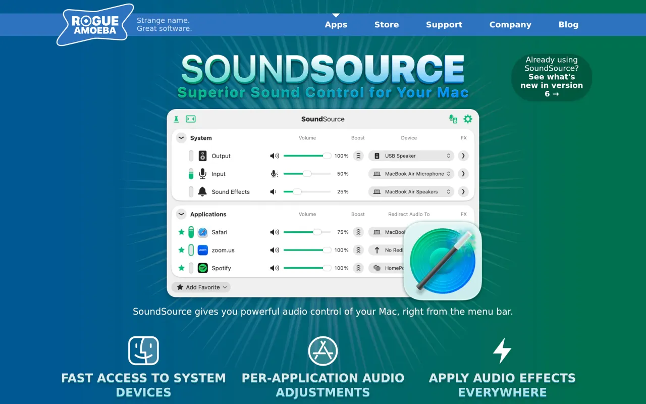 The SoundSource page at rogueamoeba.com