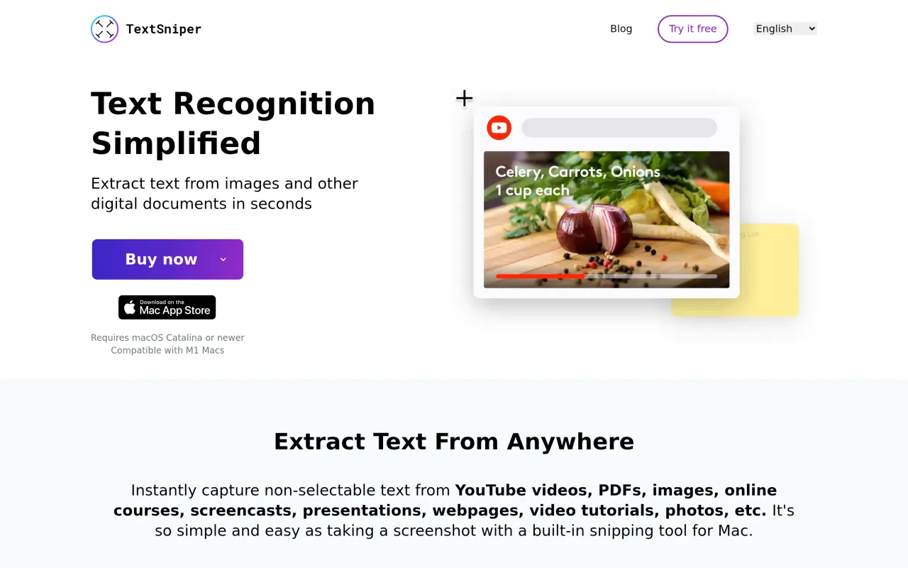 The TextSniper page at textsniper.app