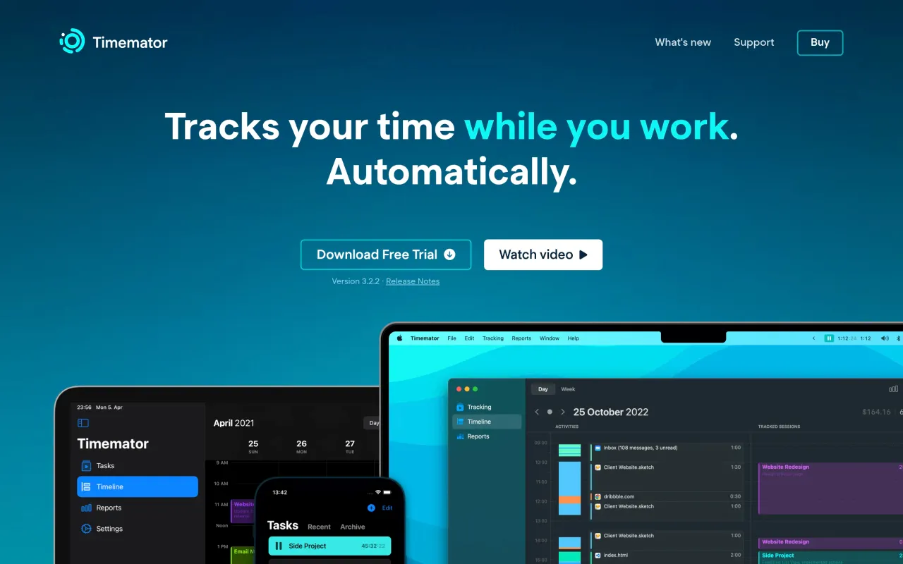 The Timemator page at timemator.com