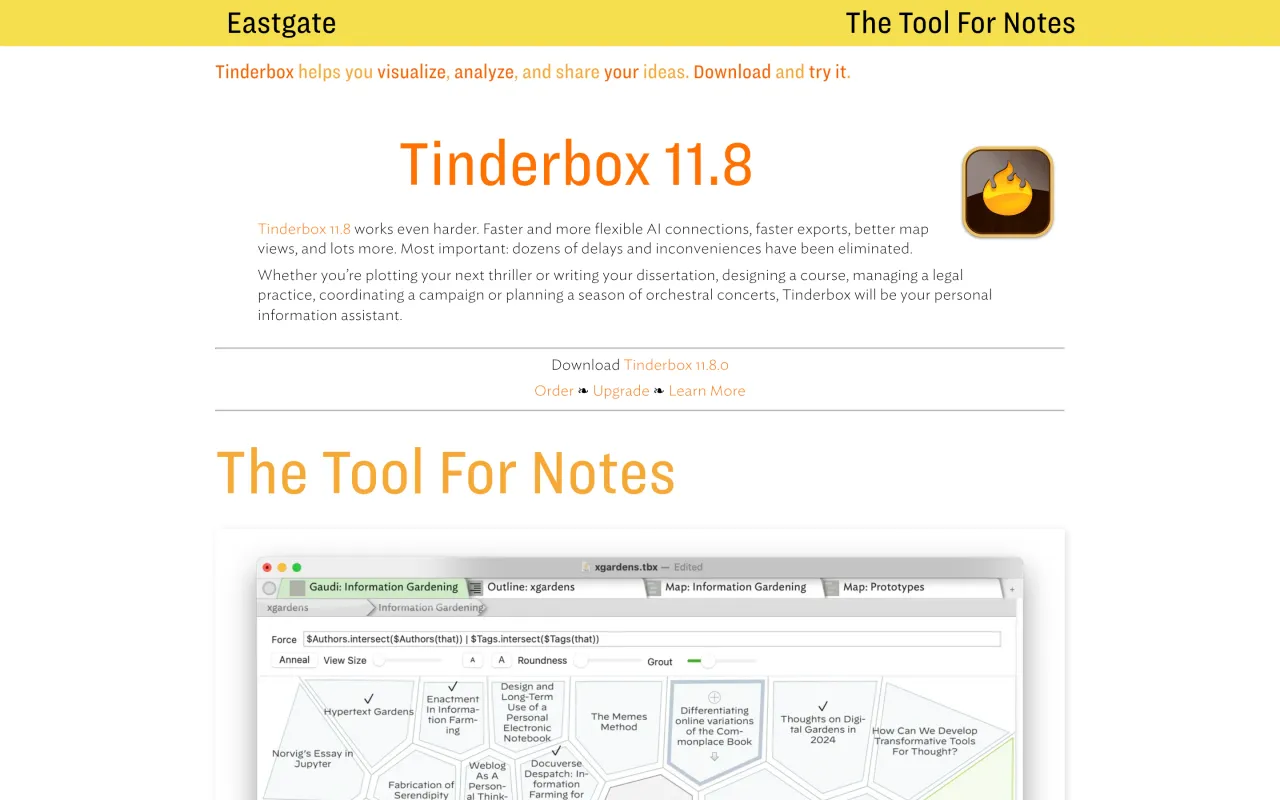 The Tinderbox page at eastgate.com