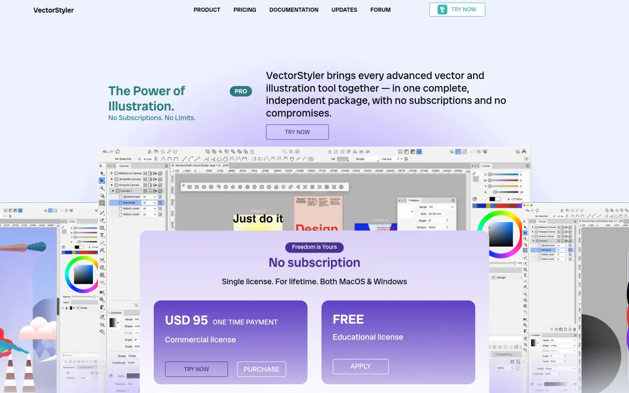 The VectorStyler page at vectorstyler.com